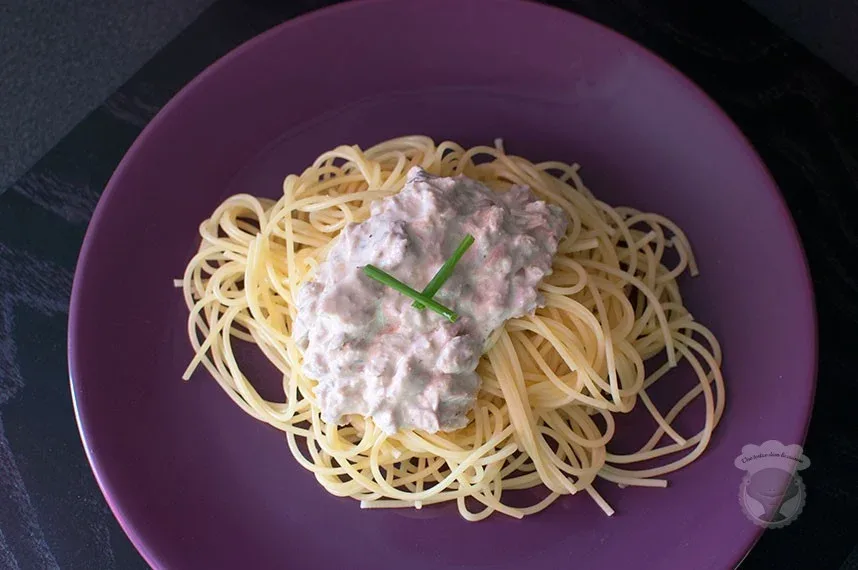 spaghettis sauce onctueuse au thon